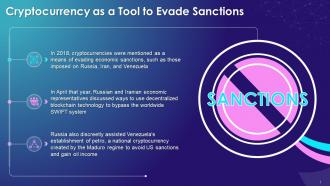 Cryptocurrency As A Tool To Evade Sanctions Training Ppt
