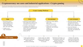 Cryptocurrency Crypto Gaming Comprehensive Guide For Mastering Cryptocurrency Investments Fin SS
