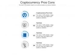 Cryptocurrency pros cons ppt powerpoint presentation inspiration designs download cpb