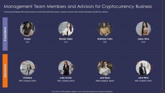 Cryptocurrency Seed Round Management Team Members Advisors Cryptocurrency Business