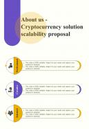 Cryptocurrency Solution Scalability Proposal For About Us One Pager Sample Example Document