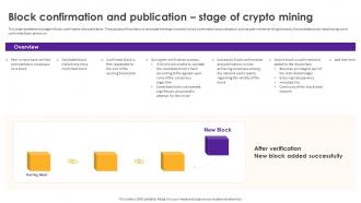 Cryptomining Innovations And Trends Block Confirmation And Publication Stage Of Crypto Mining