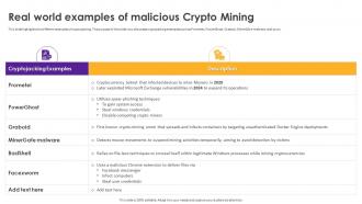 Cryptomining Innovations And Trends Real World Examples Of Malicious Crypto Mining