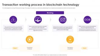 Cryptomining Innovations And Trends Transaction Working Process In Blockchain Technology