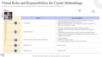 Crystal Methods Virtual Roles And Responsibilities For Crystal Methodology Ppt File Microsoft
