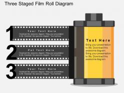 Cs three staged film roll diagram flat powerpoint design