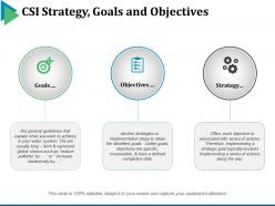 Csi strategy goals and objectives powerpoint slide background picture