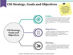 Csi strategy goals and objectives powerpoint slide information