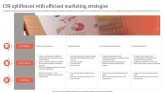 CSI Upliftment With Efficient Marketing Strategies
