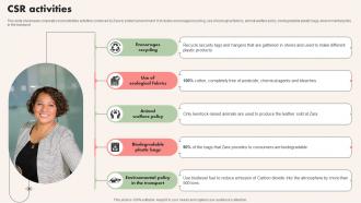 CSR Activities Apparel Company Profile CP SS V