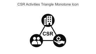 CSR Activities Triangle Monotone Icon In Powerpoint Pptx Png And Editable Eps Format