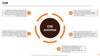 CSR Alibaba Company Profile Ppt Mockup CP SS