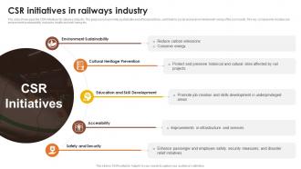 CSR Initiatives In Railways Industry Global Passenger Railways Industry Report IR SS