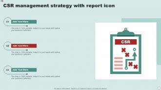 CSR Management Strategy With Report Icon