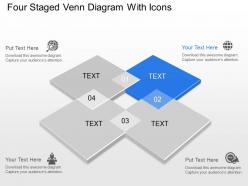 Ct four staged venn diagram with icons powerpoint template