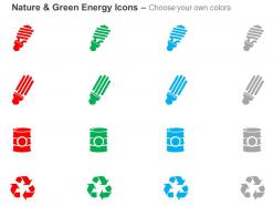 Ct green energy icons cfl recycle and waste management ppt icons graphics