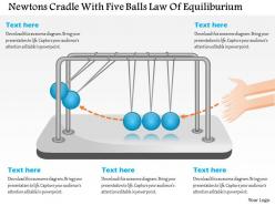 Ct Newtons Cradle With Five Balls Law Of Equiliburium Powerpoint Template