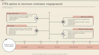 CTA Option To Increase Customer Engagement Increase Business Revenue