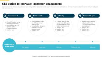 CTA Option To Increase Customer Engagement Website Launch Announcement
