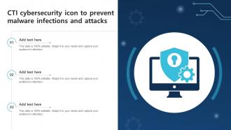CTI Cybersecurity Icon To Prevent Malware Infections And Attacks