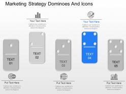 Cu marketing strategy dominoes and icons powerpoint template