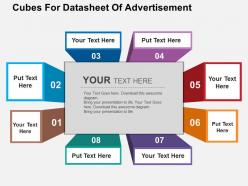 Cubes for datasheet of advertisement flat powerpoint design
