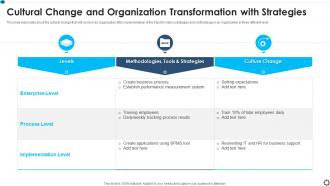 Cultural Change And Organization Transformation With Strategies