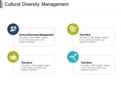 Cultural diversity management ppt powerpoint presentation infographic template show cpb
