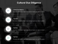 Cultural due diligence ppt powerpoint presentation slides designs download cpb