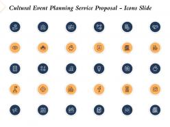 Cultural event planning service proposal icons slide ppt powerpoint presentation slides