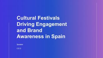 Cultural Festivals Driving Engagement And Brand Awareness In Spain PPT PowerPoint ACP