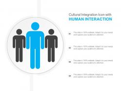 Cultural integration icon with human interaction