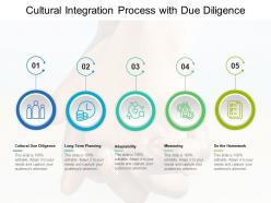 Cultural integration process with due diligence