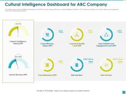 Cultural Intelligence Dashboard For ABC Company Team Efficiency Ppt Powerpoint Presentation File Icon