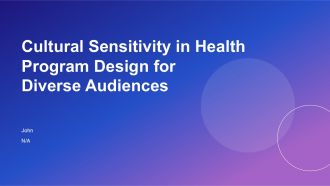 Cultural Sensitivity In Health Program Design For Diverse Audiences PPT Template ACP
