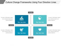 Culture change frameworks using four direction lines