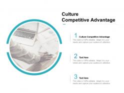 Culture competitive advantage ppt powerpoint presentation gallery file formats cpb