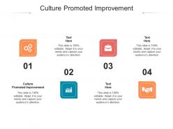 Culture promoted improvement ppt powerpoint presentation infographics graphics example cpb