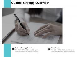 Culture strategy overview ppt powerpoint presentation ideas summary cpb