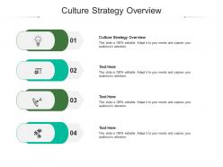 Culture strategy overview ppt powerpoint presentation layouts deck cpb
