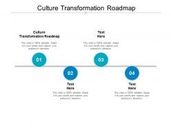 Culture transformation roadmap ppt powerpoint presentation professional graphics design cpb