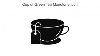 Cup Of Green Tea Monotone Icon In Powerpoint Pptx Png And Editable Eps Format