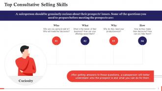 Curiosity As A Consultative Selling Skill Training Ppt