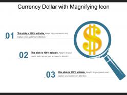 Currency dollar with magnifying icon ppt example 2018