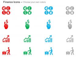 Currency icons dollar growth financial transfer ppt icons graphics
