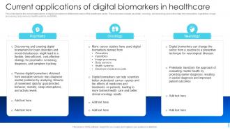 Current Applications Of Digital Biomarkers In Healthcare Ppt Slides Files