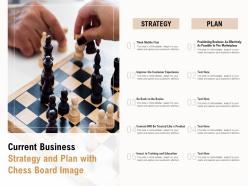 Current business strategy and plan with chess board image
