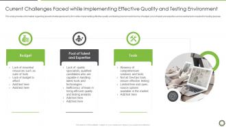 Current challenges faced while implementing effective quality and testing