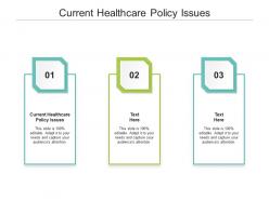 Current healthcare policy issues ppt powerpoint presentation inspiration cpb