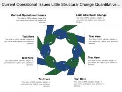 Current operational issues little structural change quantitative analysis
